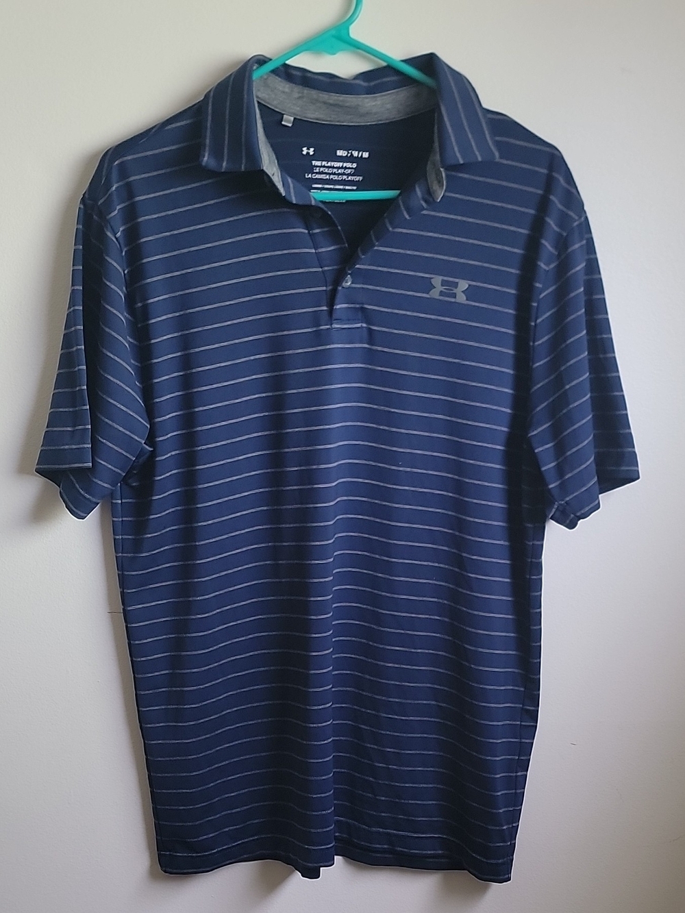 Under Armour Men’s Navy Blue Striped Polo
